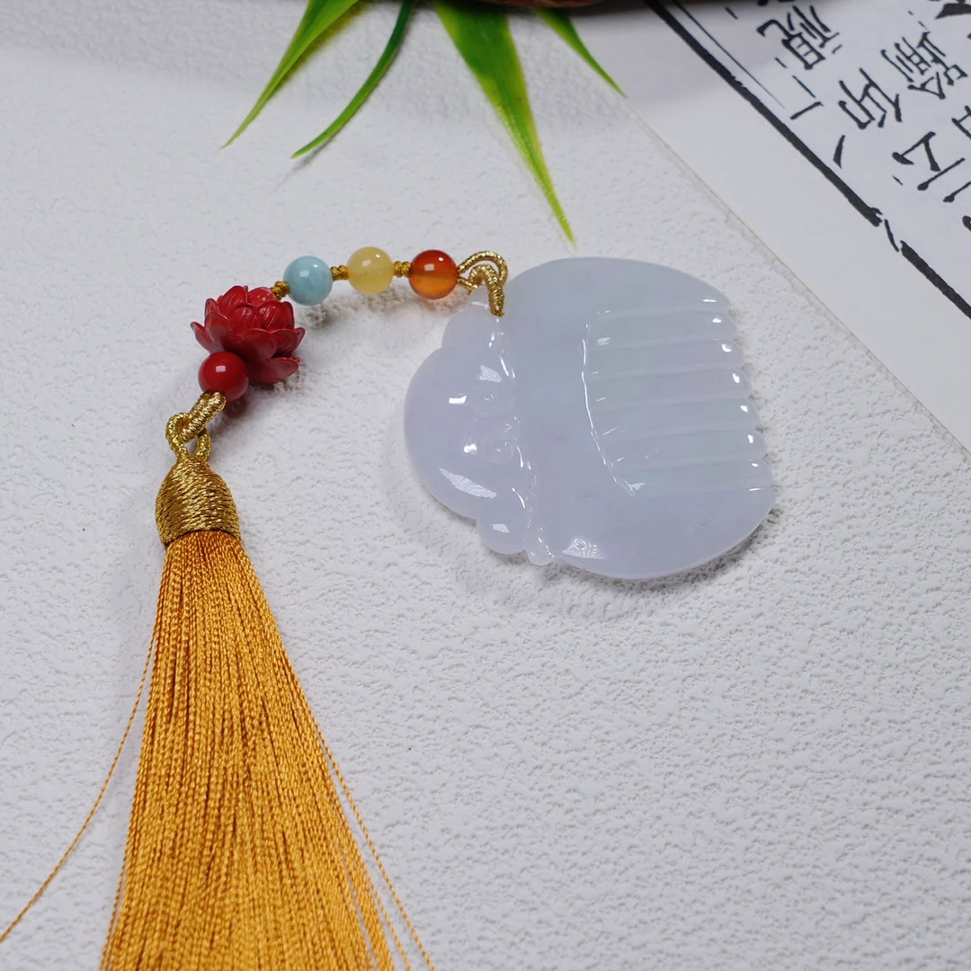 天然翡翠一梳百顺梳子B款