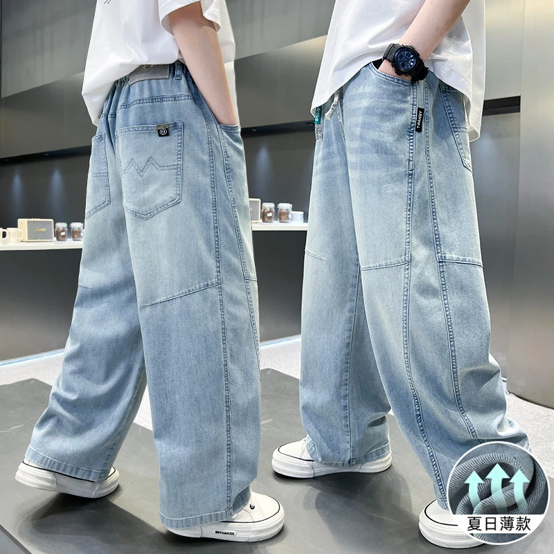 儿童装男童夏装牛仔裤子防蚊裤2025新款男孩中大童夏款薄款夏季潮