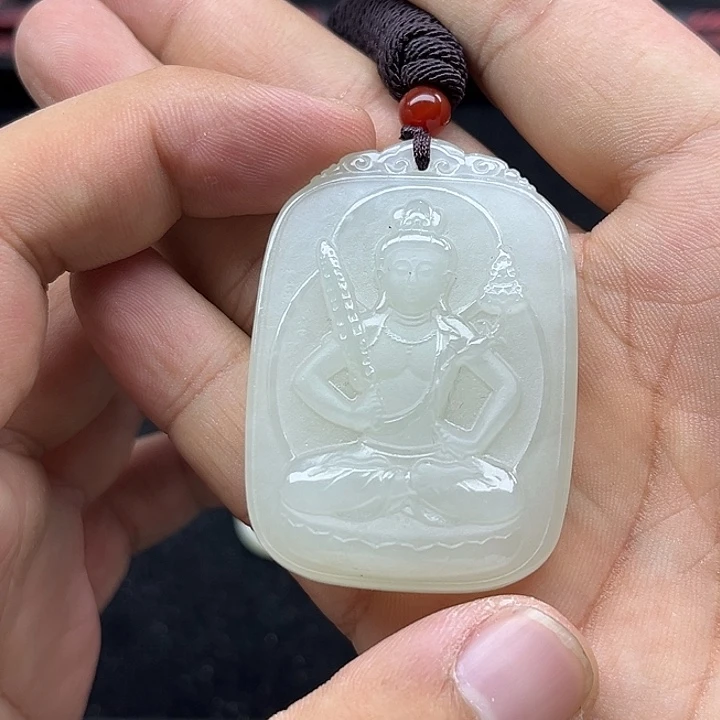 颈饰未镶嵌和田玉牛虎守护神