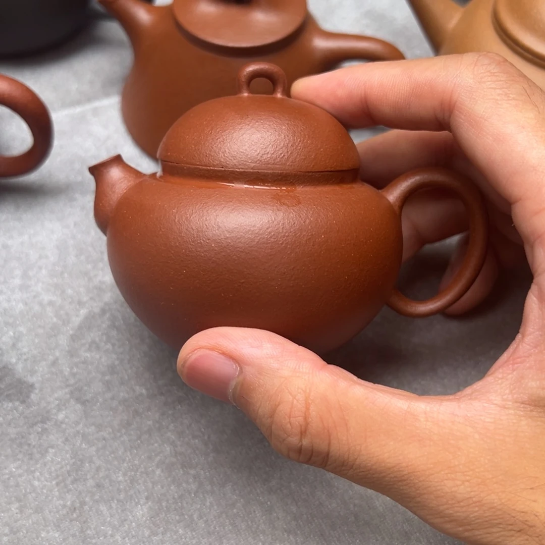 茶壶紫砂红降坡欢喜