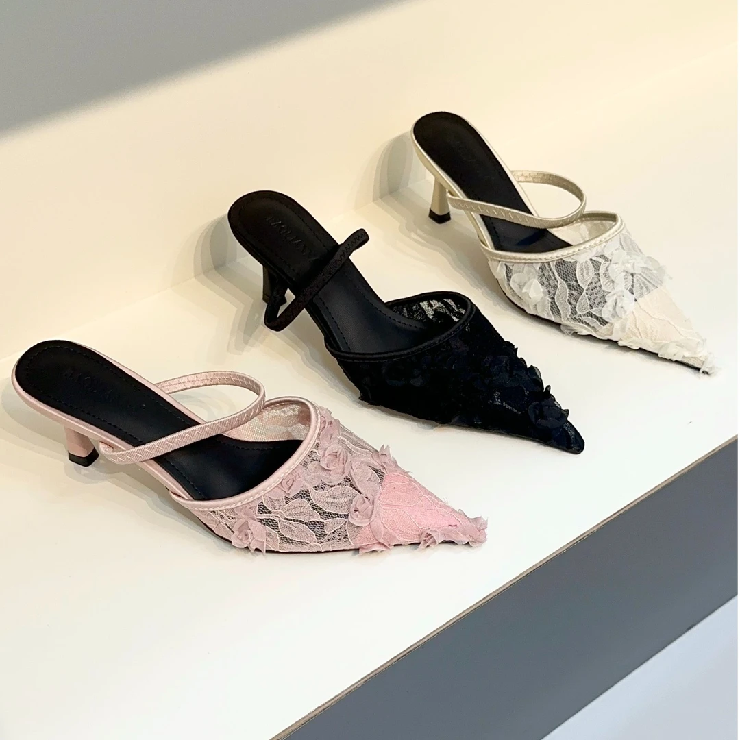 【繁花少女】花瓣包头拖2025年夏季新款休闲凉鞋女拖鞋288-6