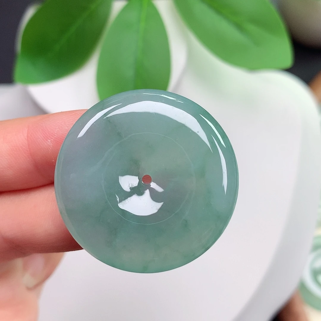 颈饰未镶嵌翡翠平安扣 33.3x5.9mm