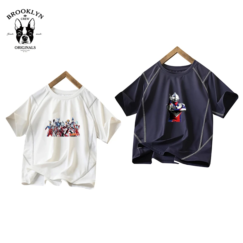 迪迦奥特曼2025夏季新款儿童短袖速干凉感赛罗打底上衣T恤童装潮