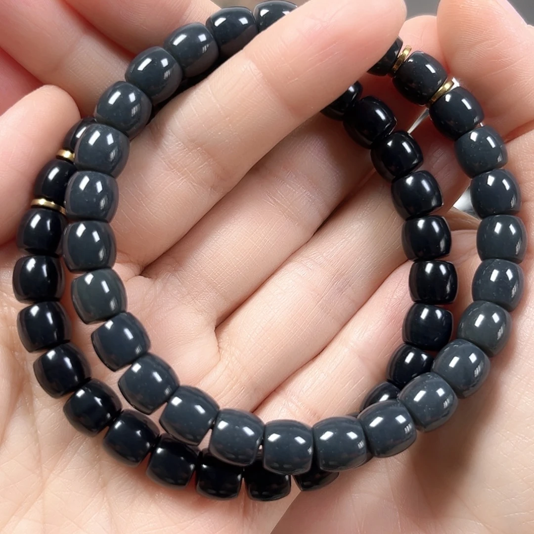 和田玉未镶嵌手串卡8直切