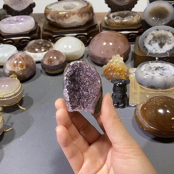 水晶未镶嵌摆件紫晶