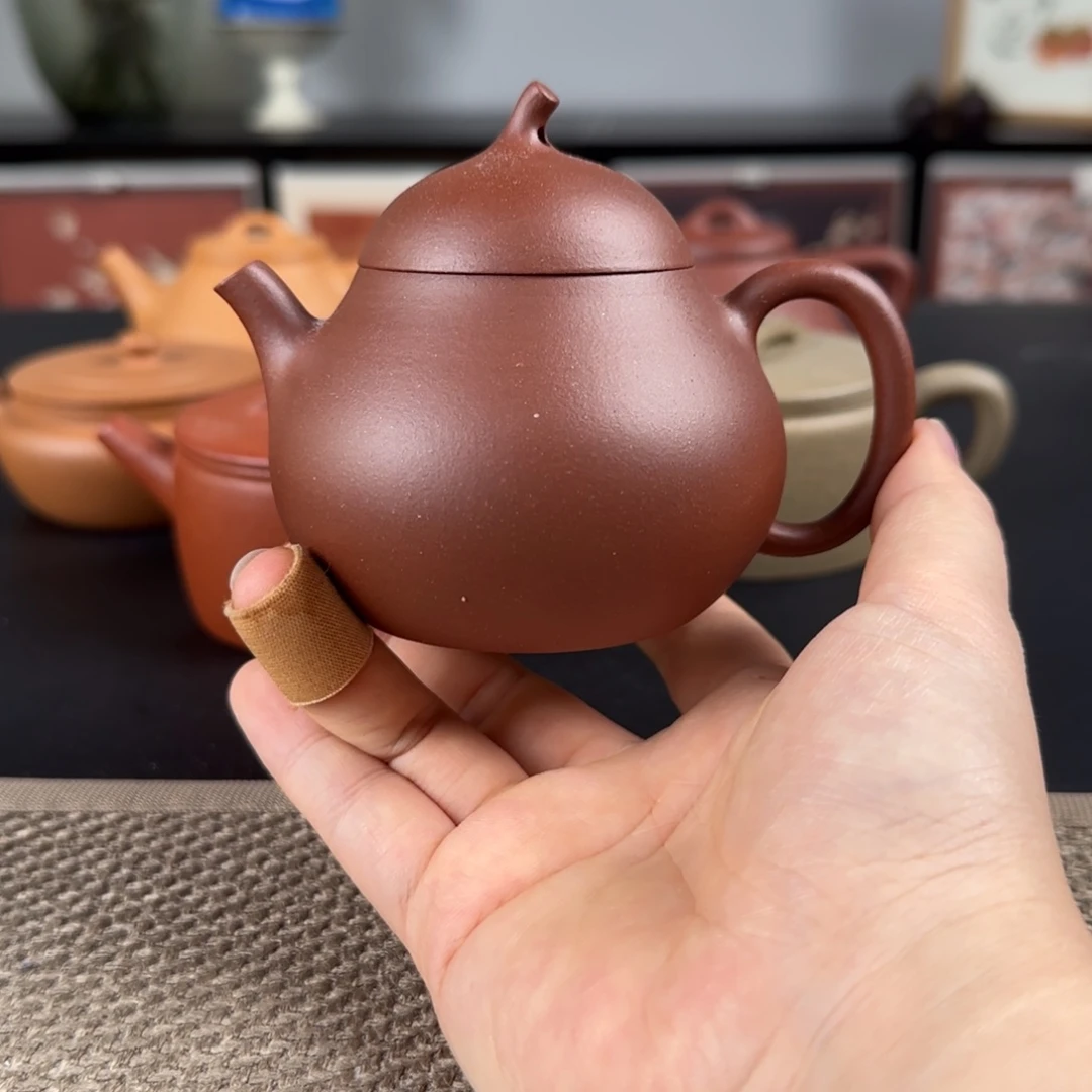 茶壶紫砂茄瓜鸡眼紫泥半手150ml