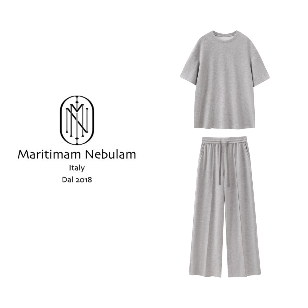 Maritimam Nebulam【时髦懒人套装】莱赛尔水钻短袖长裤 TZ072
