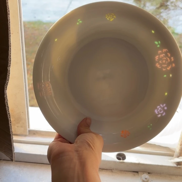 青瓷景德镇陶瓷盘子两个微瑕