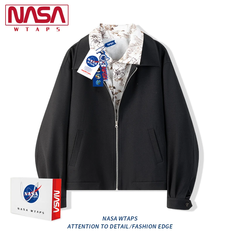 NASA WTAPS美式复古花领假两件夹克外套男款秋季高级感肌理感上衣