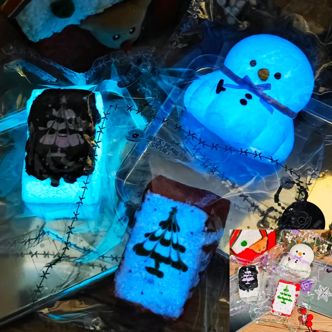 Tim熊圣诞拉花吐司丑鱼汉堡全家桶硅胶捏捏