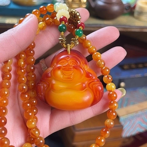 琥珀未镶嵌颈饰以图片为主啊