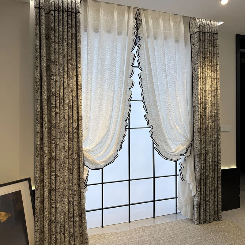 北海森屿2025新款法式中古美式复古仿羊绒雪尼尔遮光客厅卧室窗帘