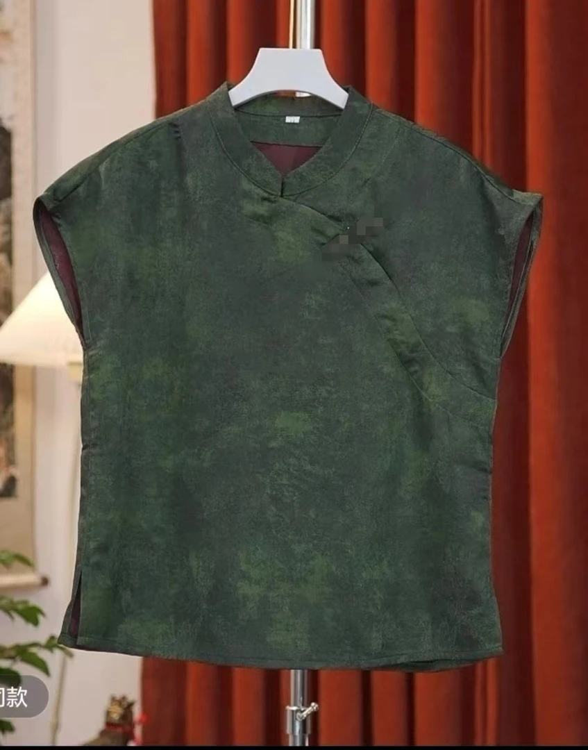 新款中式高端国风盘扣香云纱小衫15087