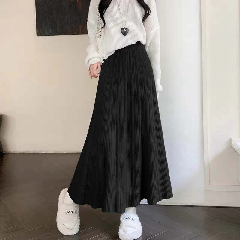 A851-A900 新款针织鱼尾裙半身裙女秋冬高腰显瘦中长款a字包臀裙