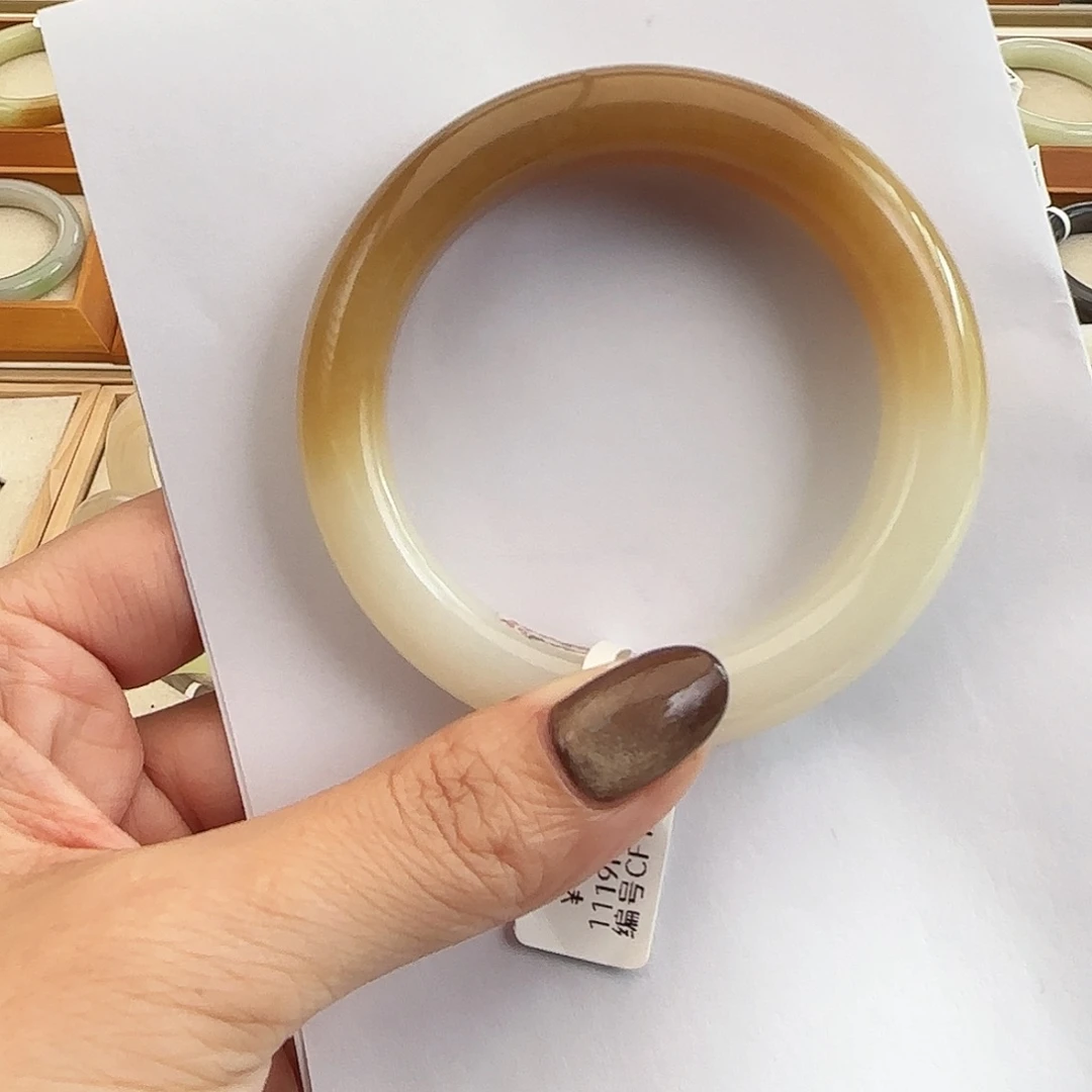 和田玉未镶嵌手镯54-55