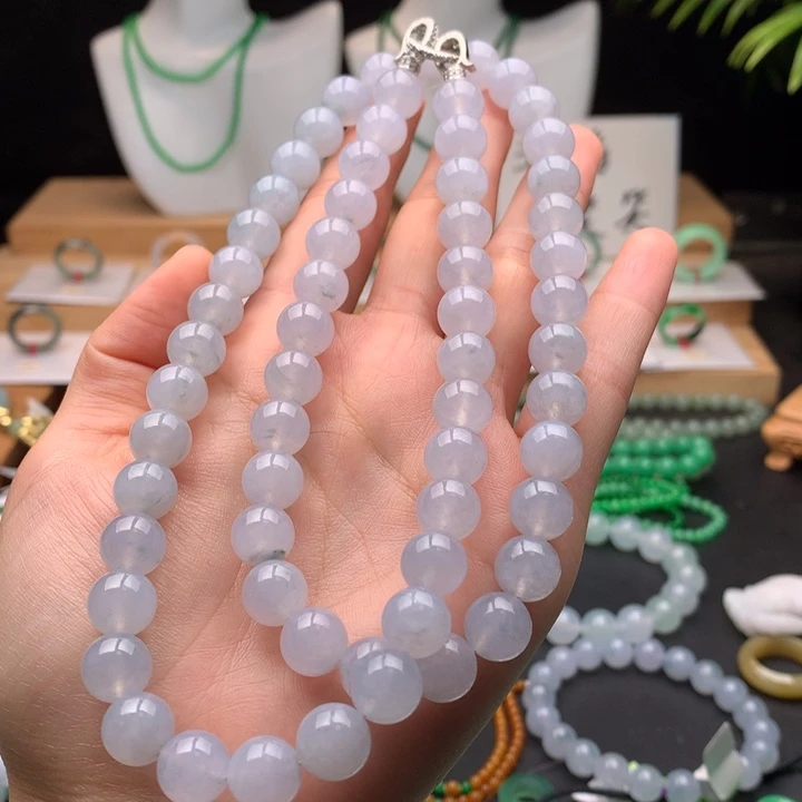 洗***营翡翠未镶嵌项链天然缅甸A货翡翠