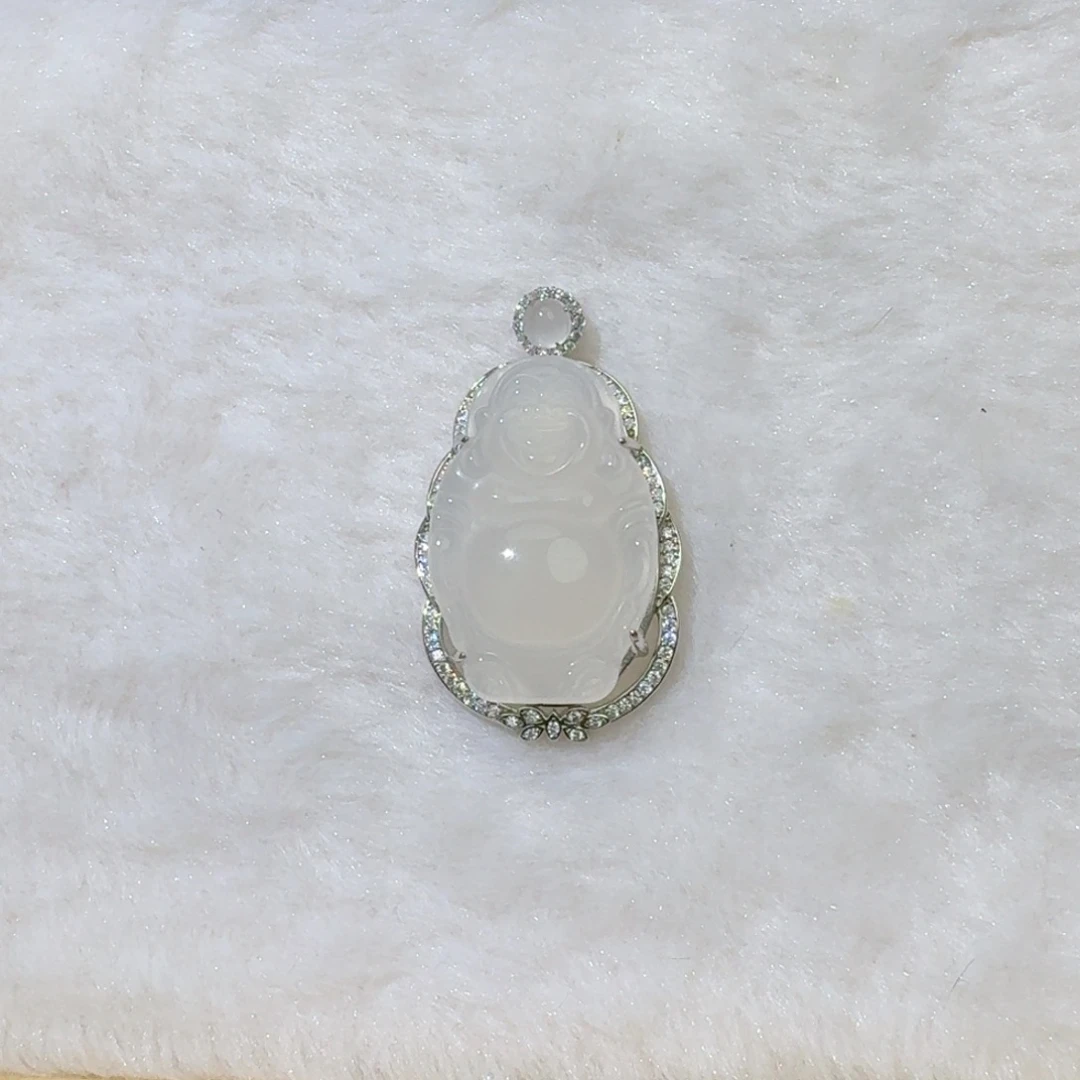 玛瑙/玉髓银S925镶嵌吊坠(不含链)