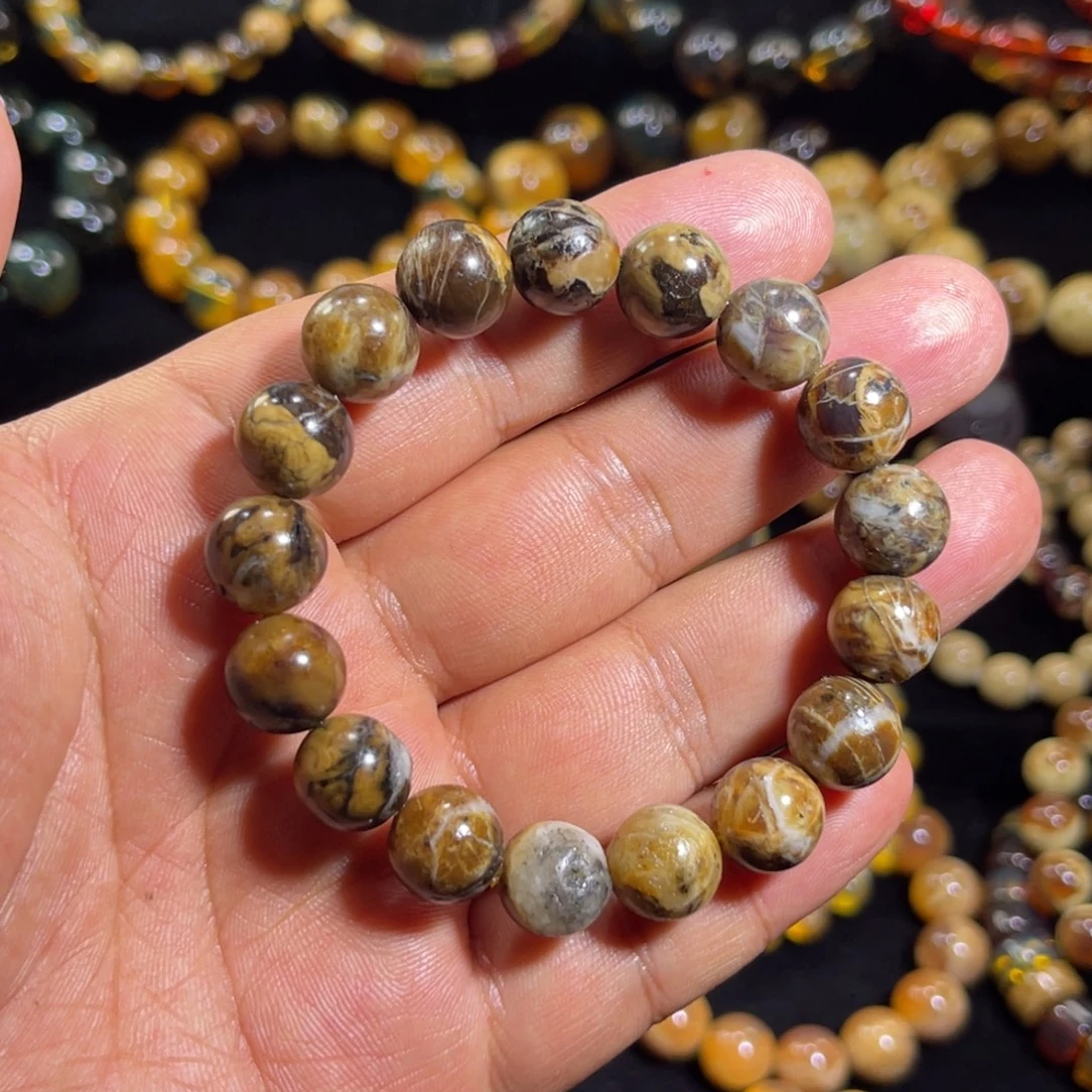 手链琥珀未镶嵌根珀手串带方解石两块钱克价包邮