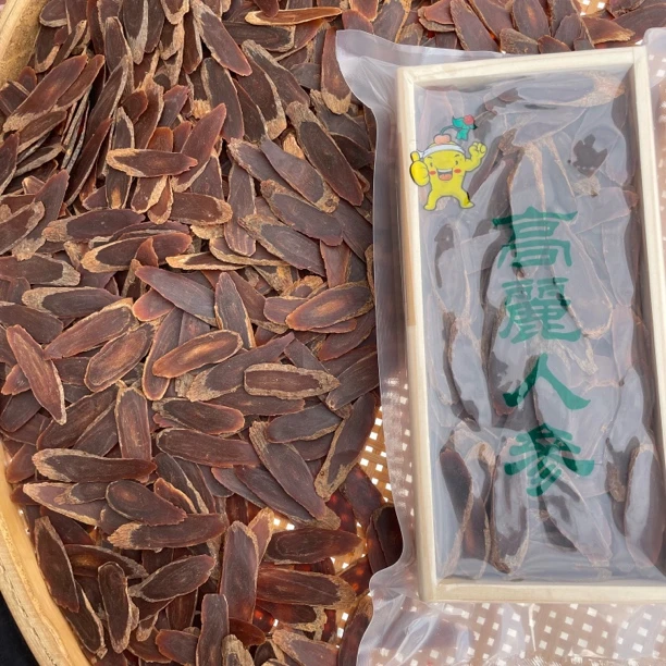 韩高丽柳叶片  一代高丽参切片