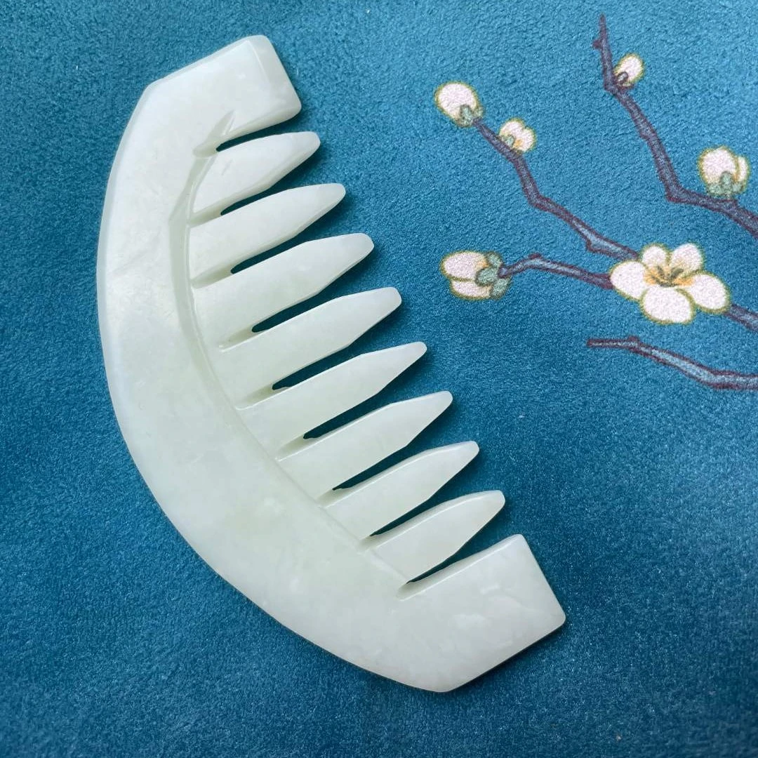 YH岫玉 玉梳子 一梳百顺 玉梳子 整体板料 天然玉石S
