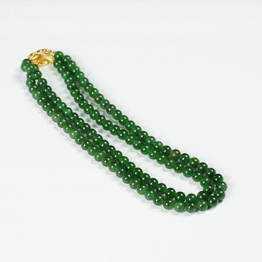 【矿姐珠宝】B0156碧玉项链9-10mm项链多样性发一小圆满