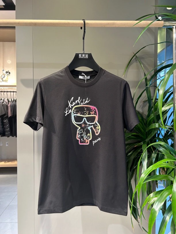 夏季黑色时尚短袖字母徽标短袖T恤设计师圆领轻奢春夏半袖百搭