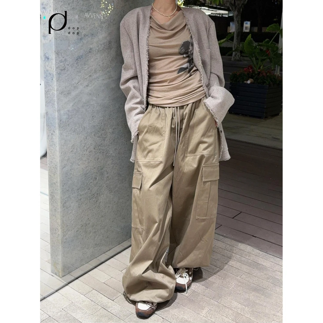 AVVENN2025春时尚简约宽松工装长裤女1790dopdop买手店