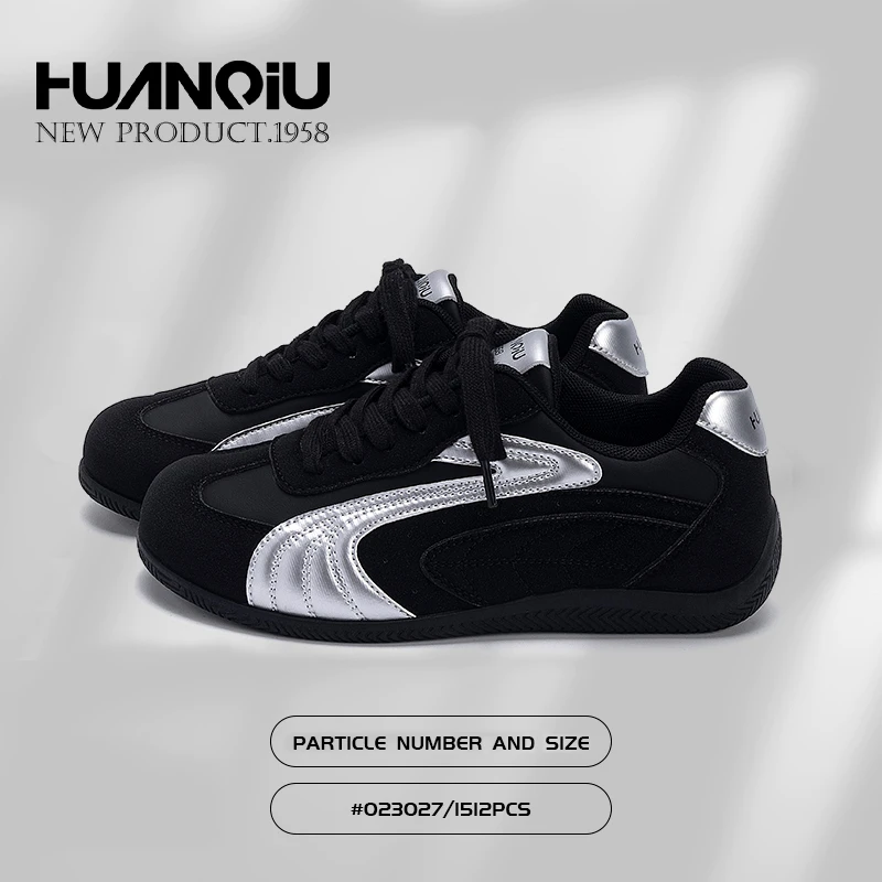 环球隐形内增高黑色赛车鞋2025秋季新款百搭鞋子女潮轻便美式鞋子