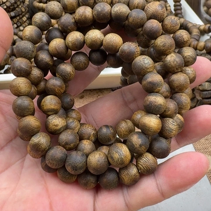 天***哥沉香手串乌身手串35克