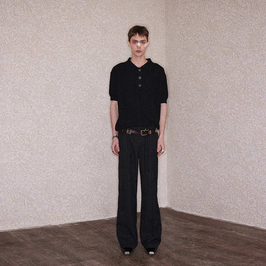RICHILL MELANCHOLY 25SS Satan金属扣polo短袖T恤老钱风质感