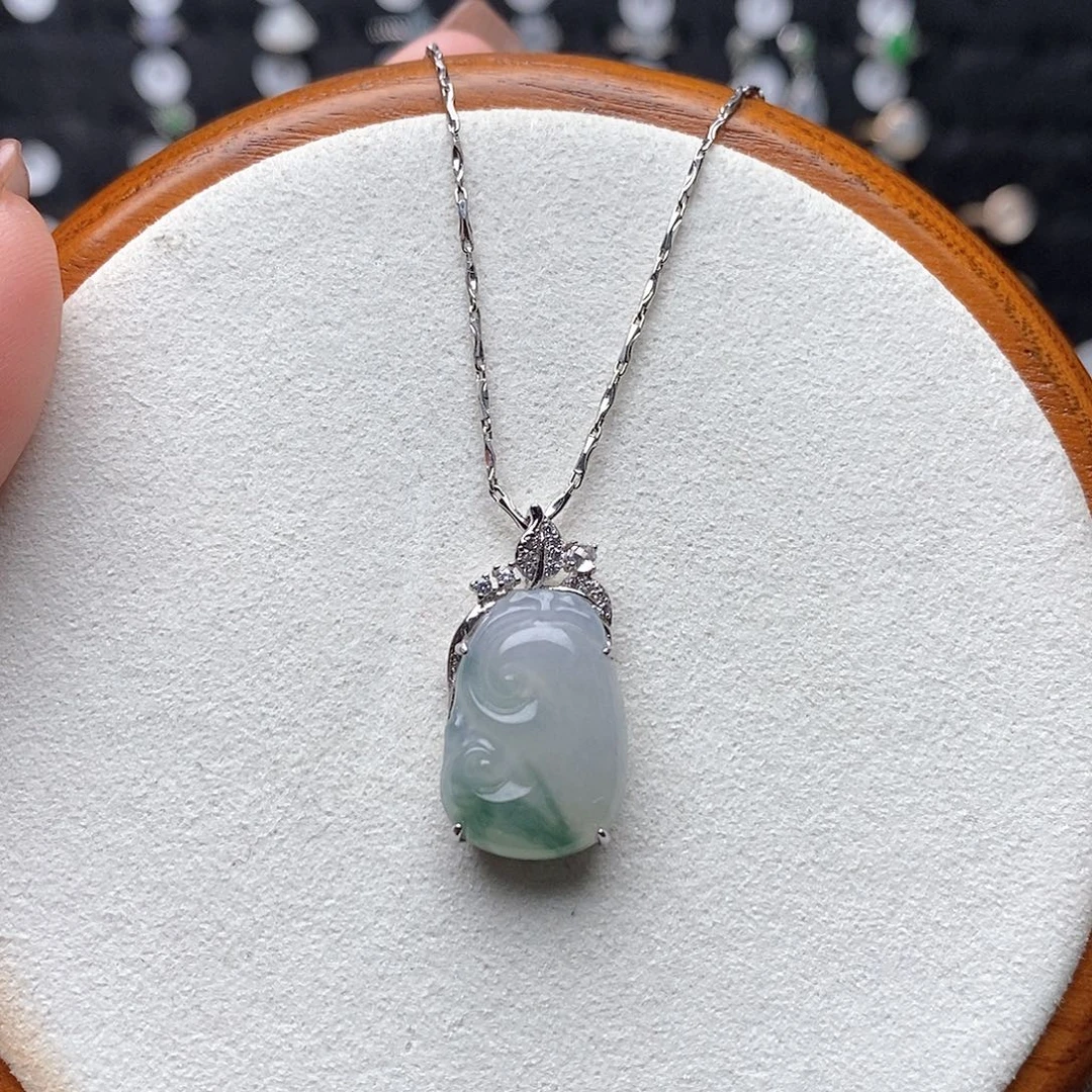 翡翠银S925镶嵌颈饰