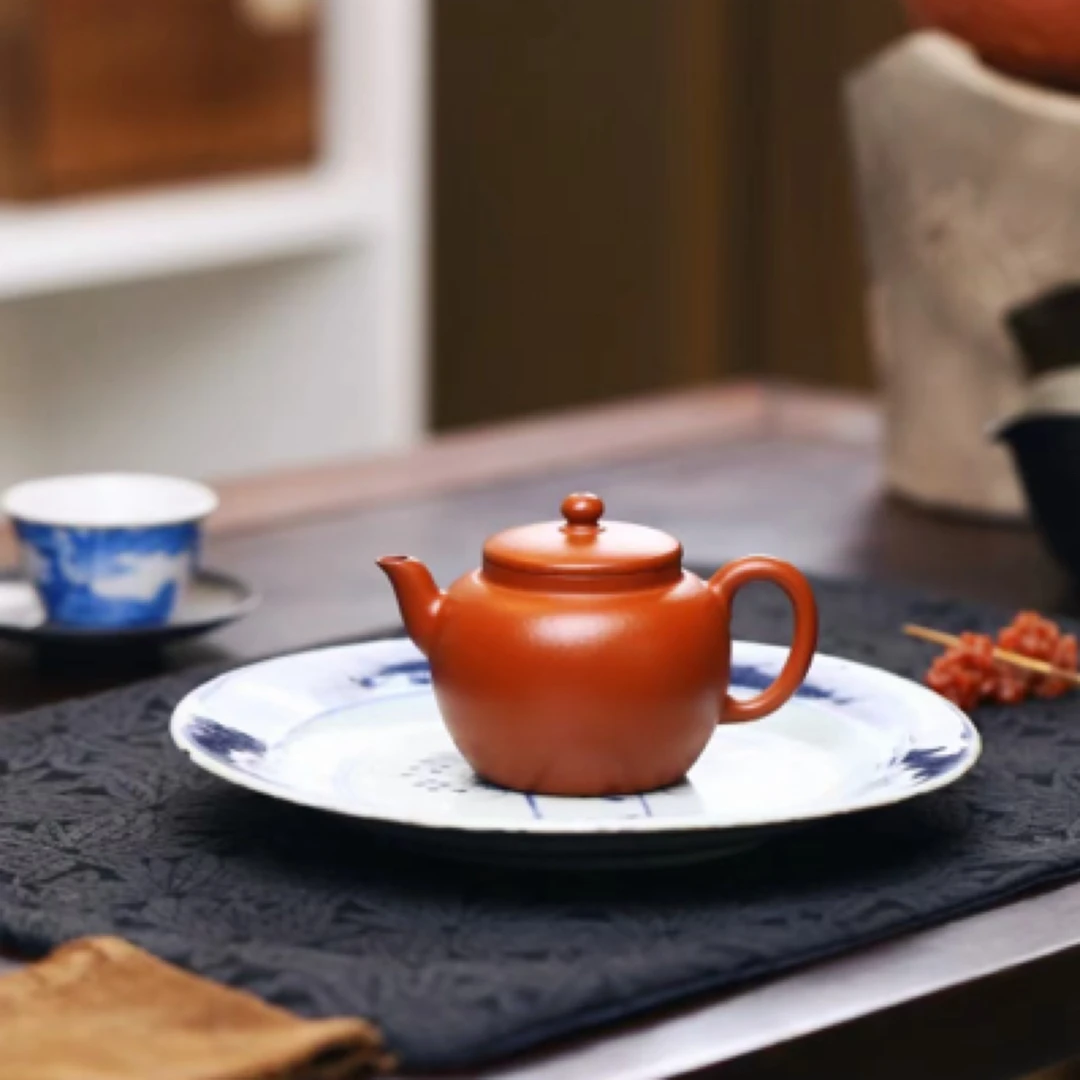 玉堂袁静一粒珠全手工朱泥紫砂壶全宜兴原矿茶具泡茶壶