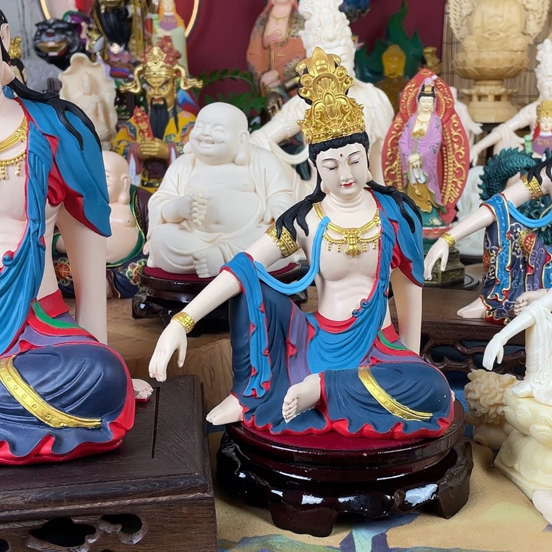 你***啥石材自在观音摆件20