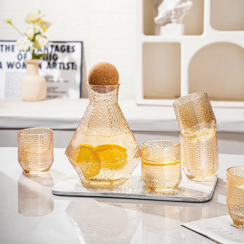 【一壶四杯】北欧创意几何玻璃杯高颜值冷水壶水杯水具