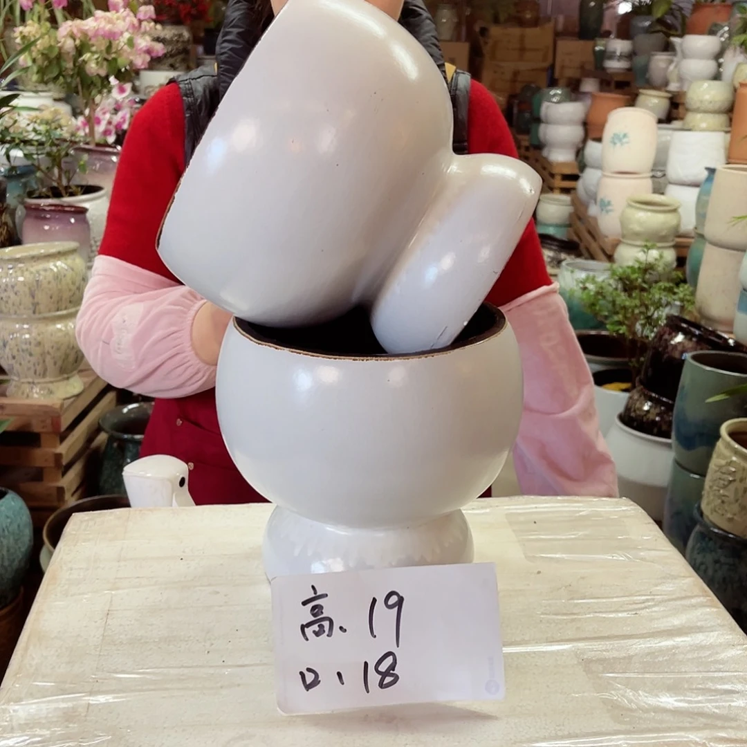 紫砂花盆高度19口径18