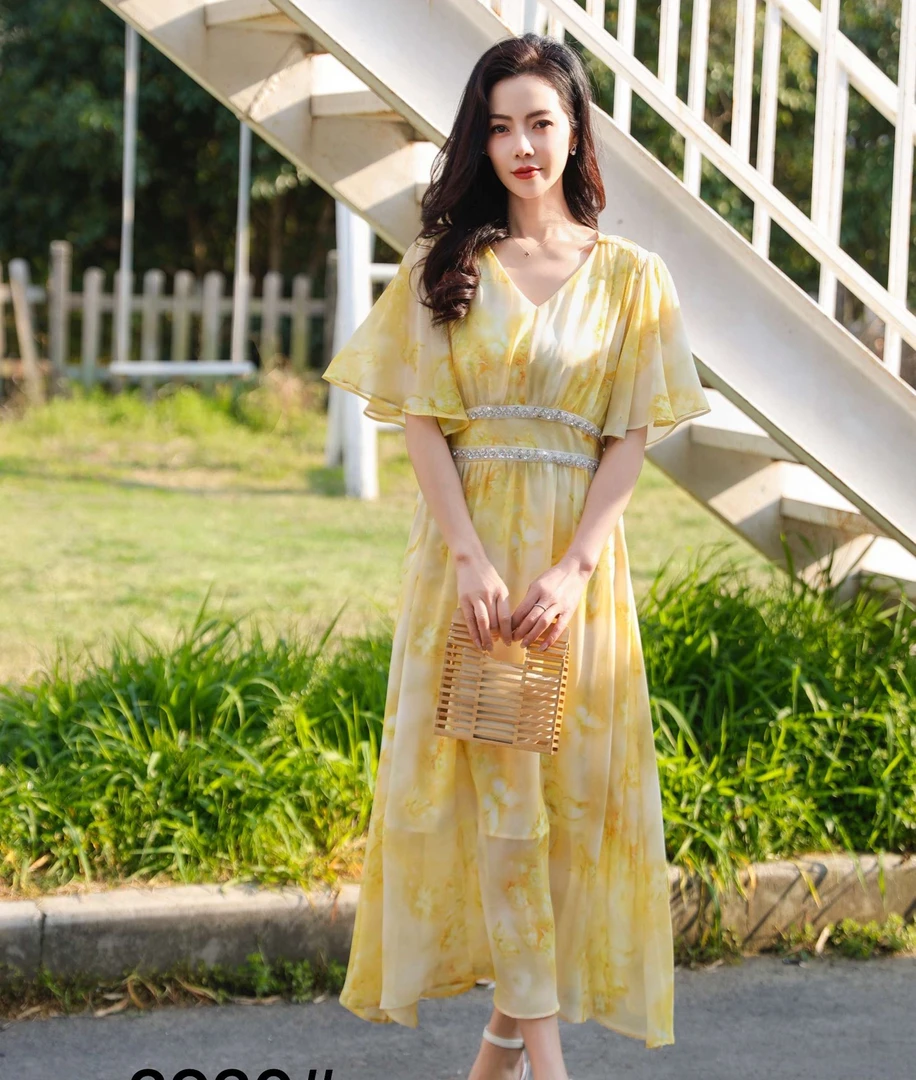 清仓捡漏~专柜撤柜真丝连衣裙女夏季气质大牌法式五一桑蚕丝裙