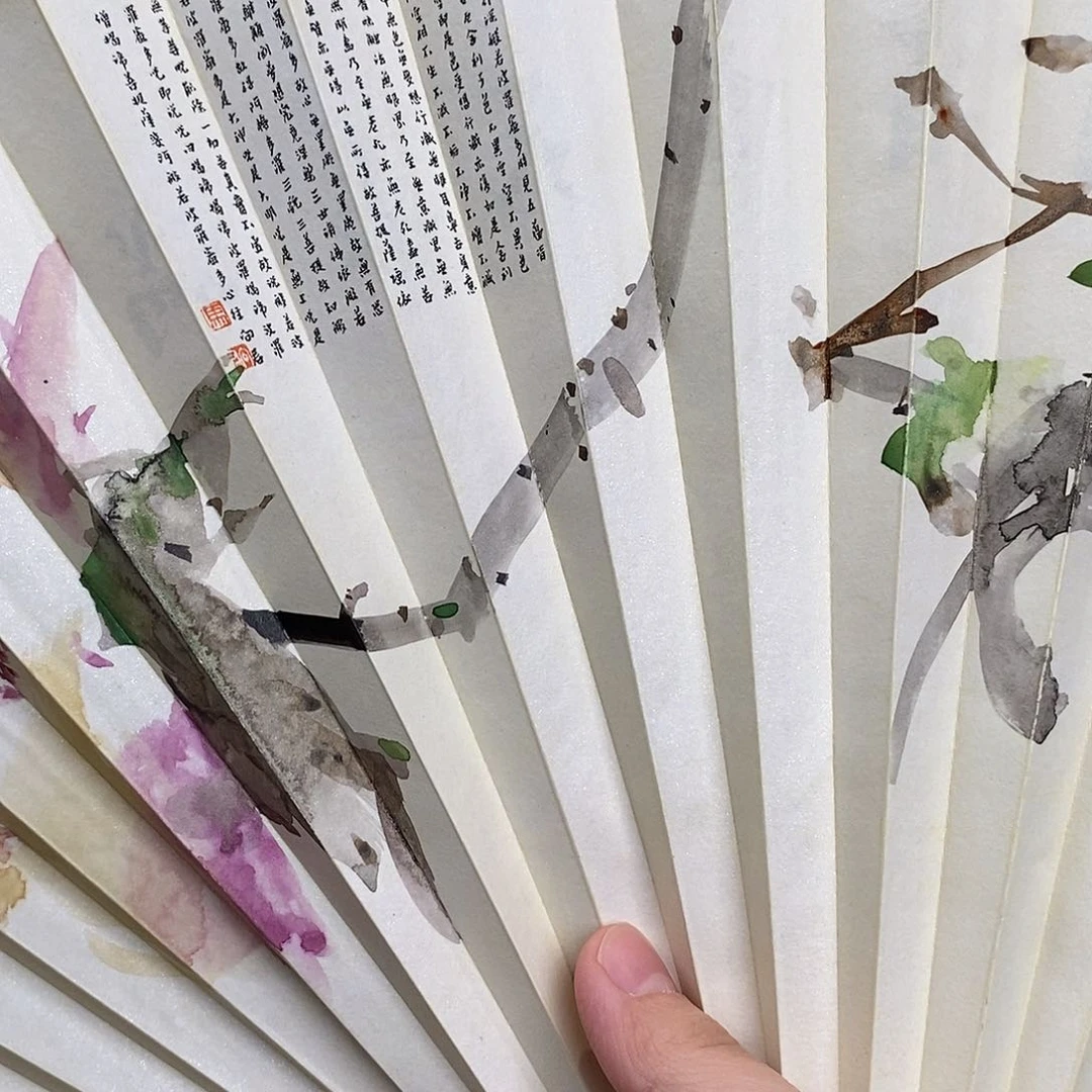 扇子A**y95寸扇子书画扇面