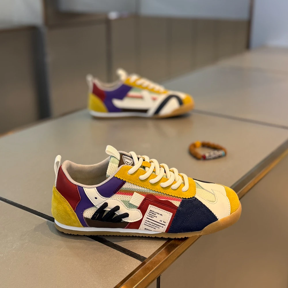 时尚百搭拼色日常休闲鞋男鞋轻奢鞋阿甘鞋男士春季新款高级感鞋子