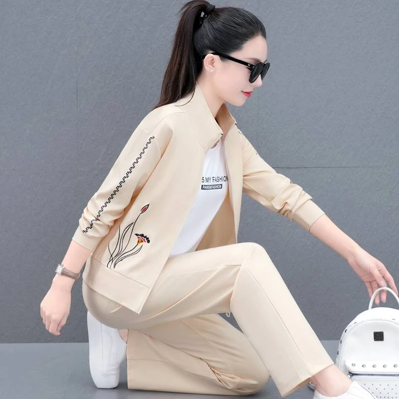 【运补6-10 早拍早发】2025新款宽松洋气显瘦女士户外跑步三件套