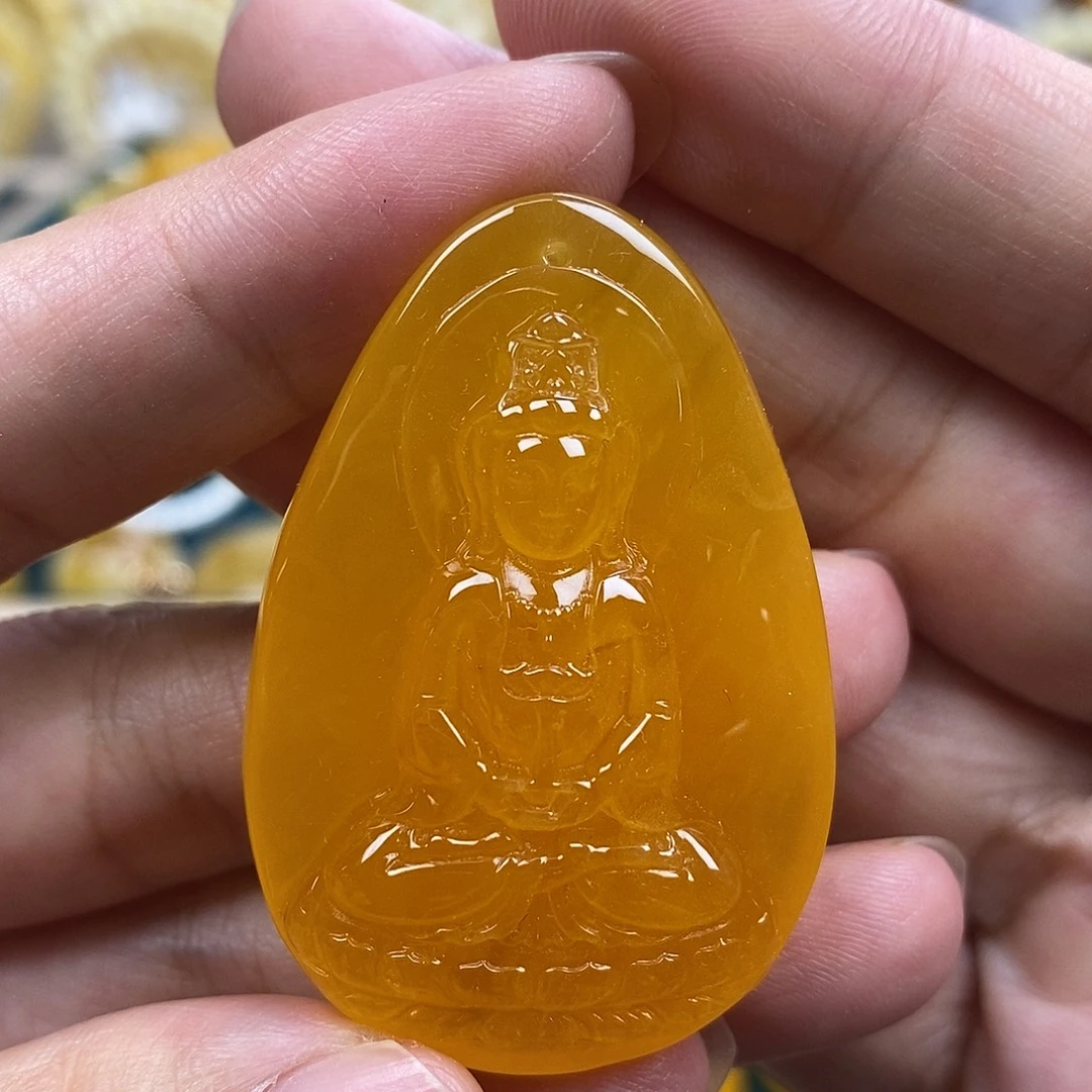 未镶嵌琥珀珠宝奇石观音像12.25