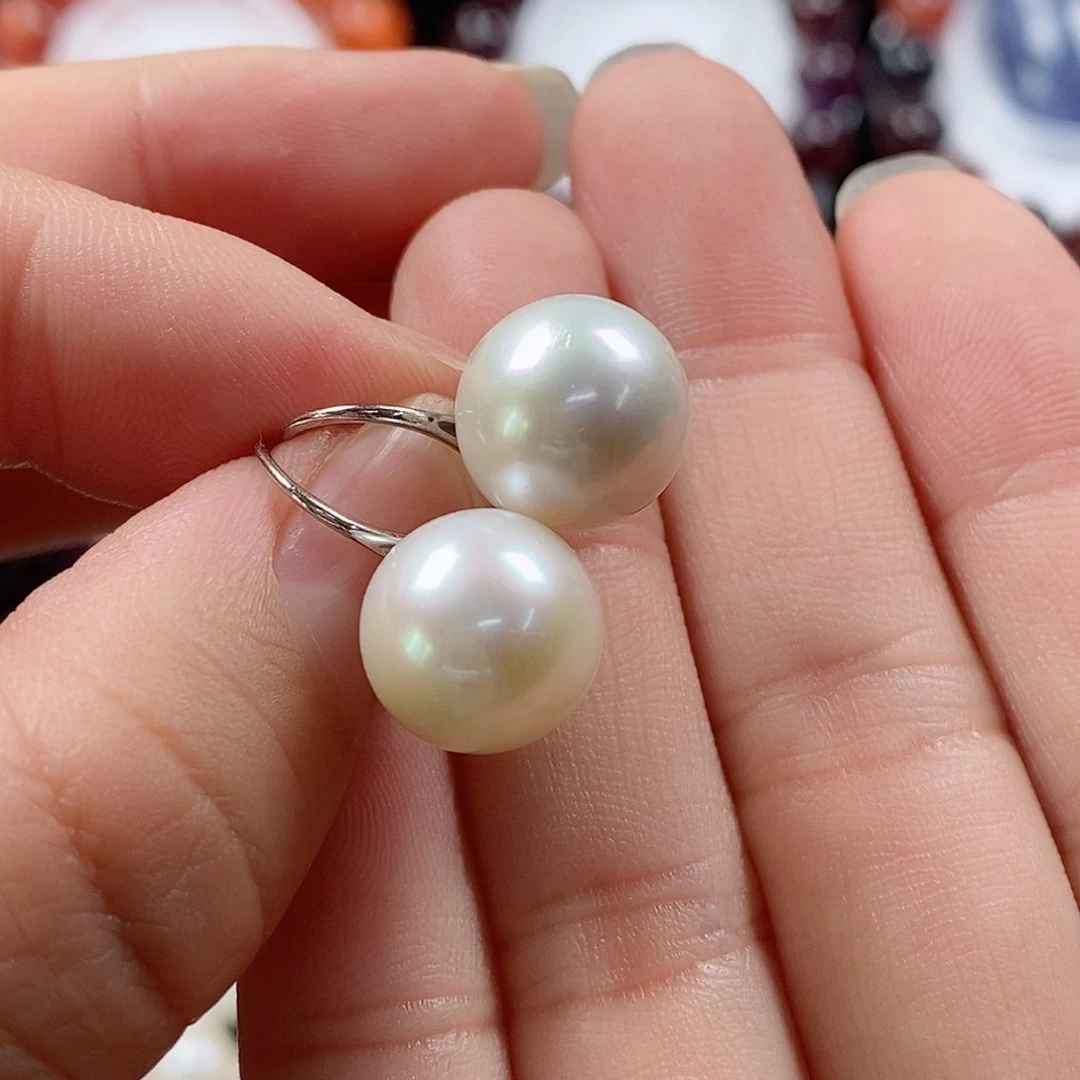 淡水珍珠天然真珍珠多样性耳坠银S925镶嵌