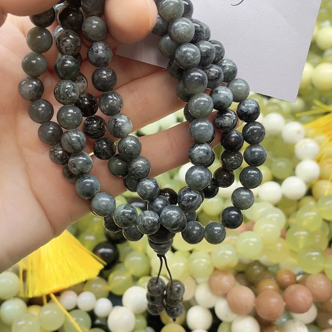 合金蛇纹石玉手链