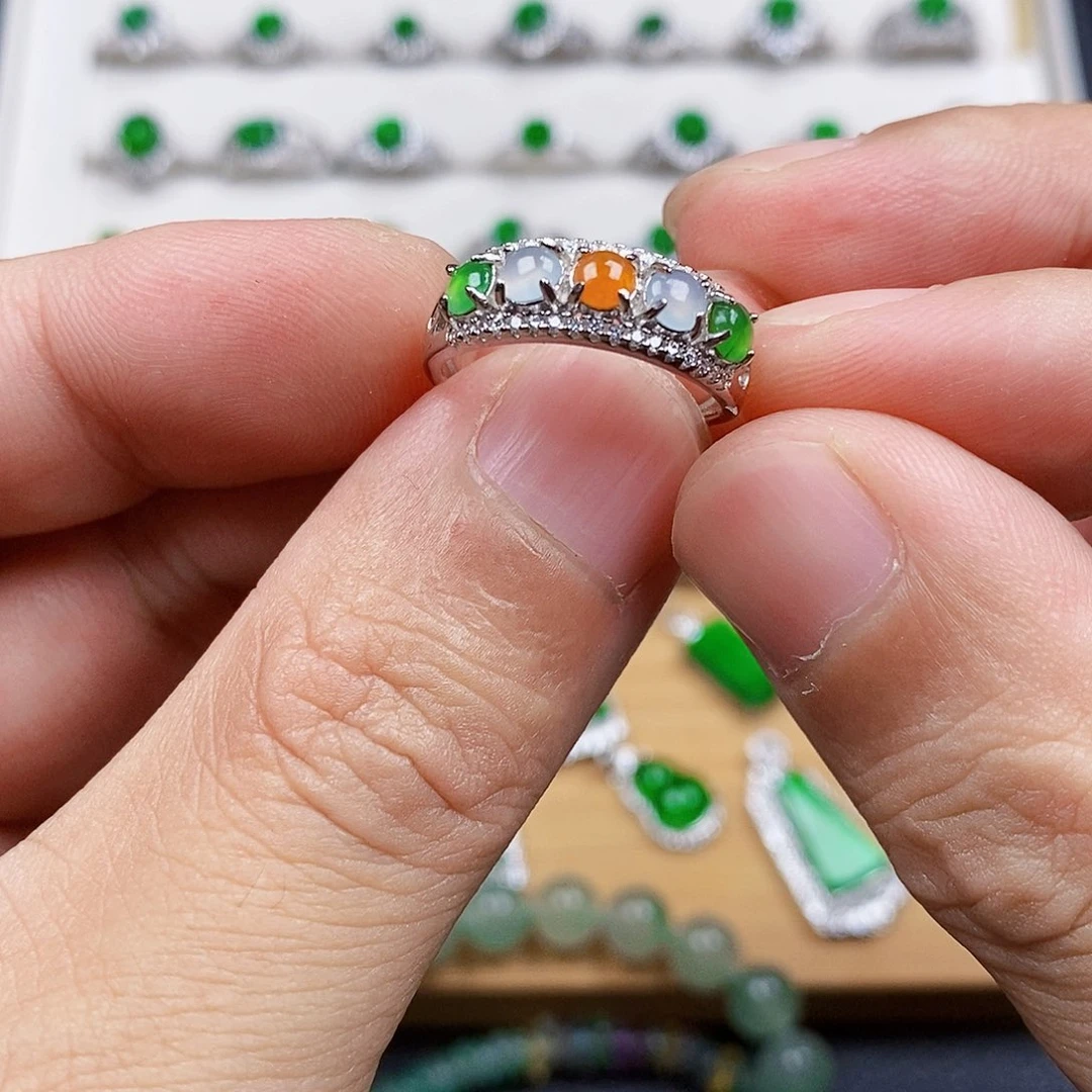 银S925镶嵌戒指翡翠用****2戒指