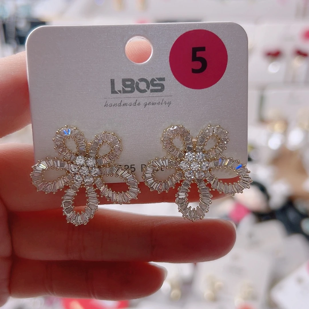 锆石纯铜合金耳环