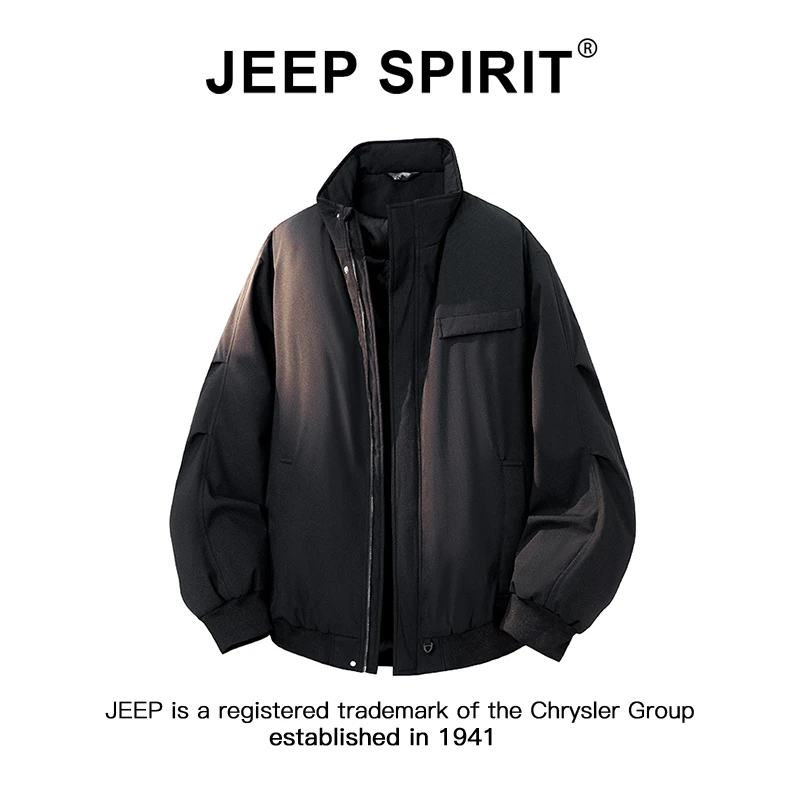 JEEPSPIRIT吉普美式立领机能风棉衣外套冬季新款男士保暖加厚棉服