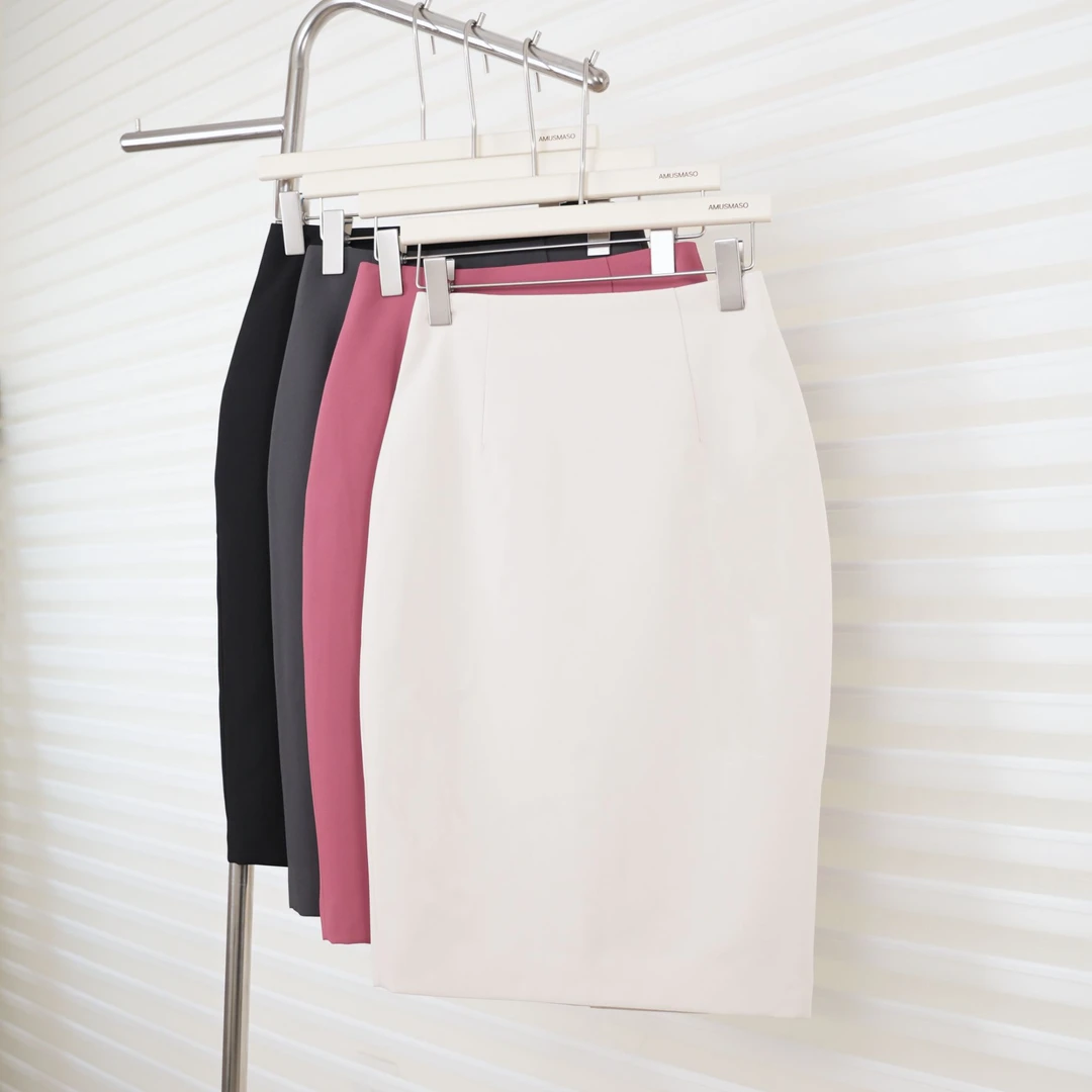 【夏款H版】西装裙显瘦夏季半身裙中长款高腰包臀裙后开叉一步裙