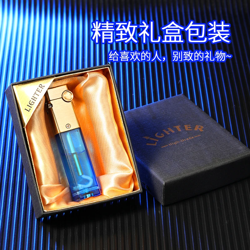 2025新款透明仓煤油打火机小巧便携金属头盖ABS透明油仓送男士礼