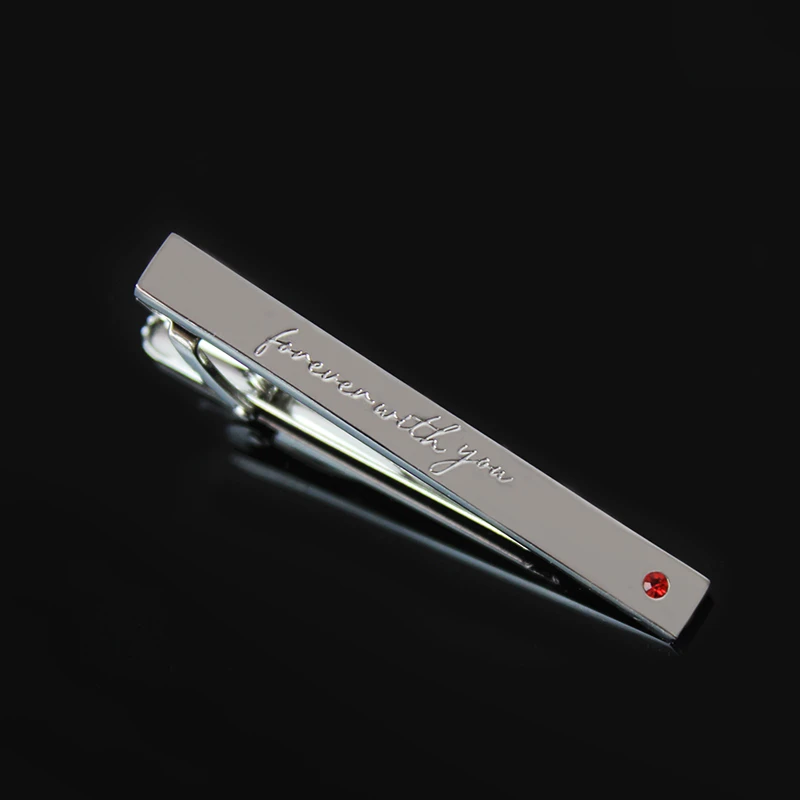 朱砂痣设计.刻字领带夹男士商务领带夹子男款结婚固定扣领夹呔夹