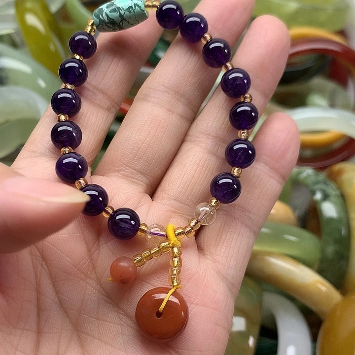 蛇纹石玉合金颈饰