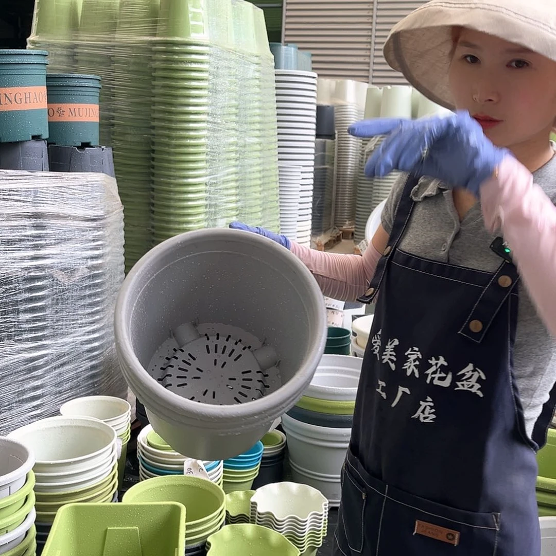 四季盆5#灰白色6个无托
